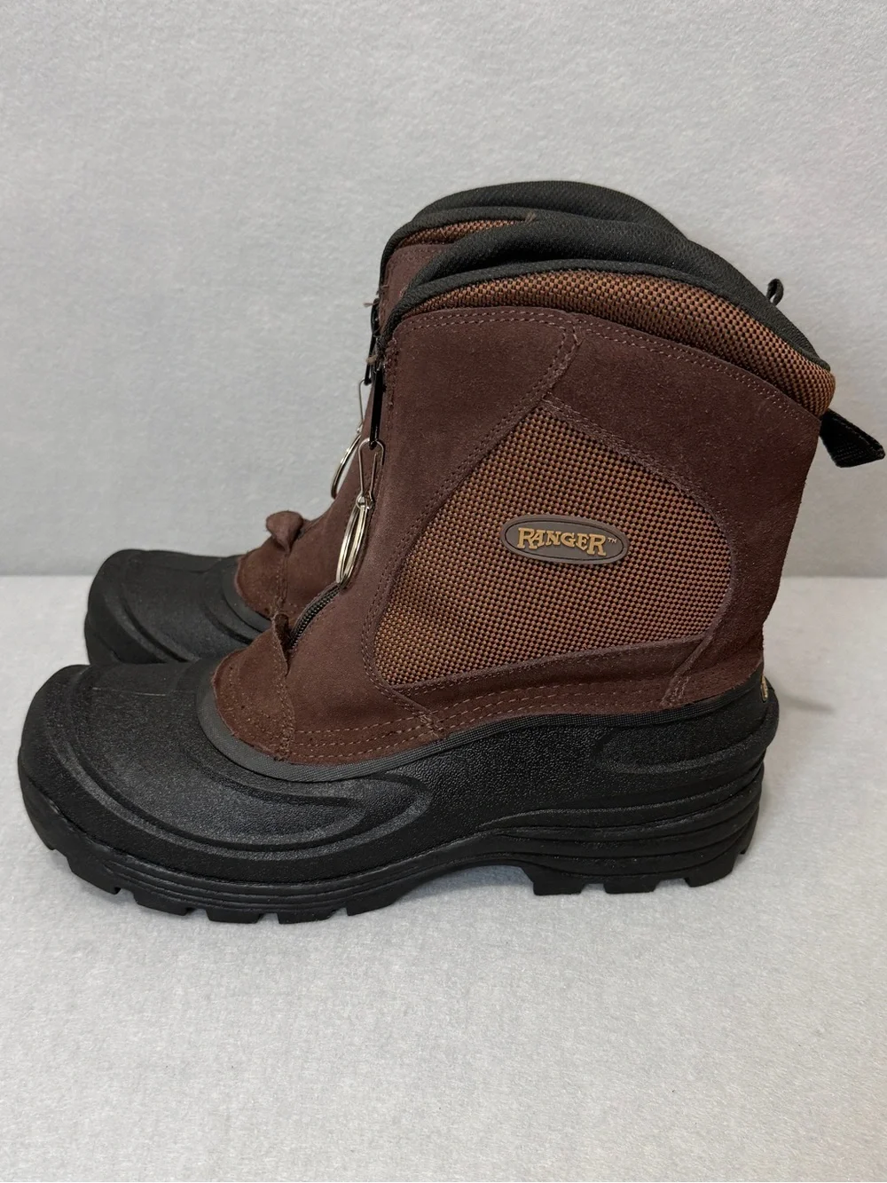 Ranger Flintlock III Men’s Winter Boots Size 12 Brown Insulated Waterproof Zip